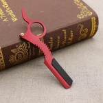 Metallic barber razor with classic blade for haircut / shaving, red color, dragon model